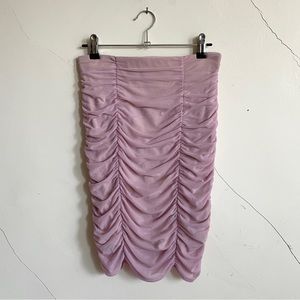 urban outfitters della mauve ruched mesh bodycon skirt medium